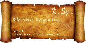 Kövesi Szeverin névjegykártya